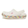 Saboți Crocband cu bandă cu pietre „White Multi”