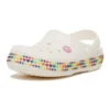 Saboți Crocband cu bandă cu pietre „White Multi”