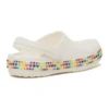 Saboți Crocband cu bandă cu pietre „White Multi”
