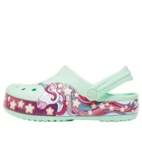 Saboți Crocband Unicorn „Green Red”