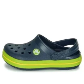 Saboți cu vârf rotund și detalii decupate pe banda Crocband „Verde marin”