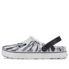 Saboți pentru timpul liber „Marble White Black”