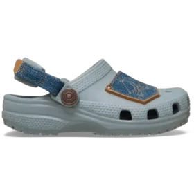 Sabot clasic din denim pentru copii mici, cu curea reglabilă în spate