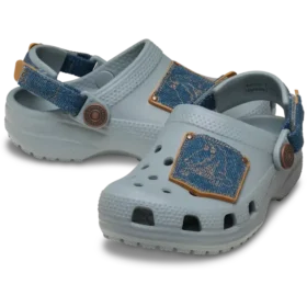 Sabot clasic din denim pentru copii mici, cu curea reglabilă în spate