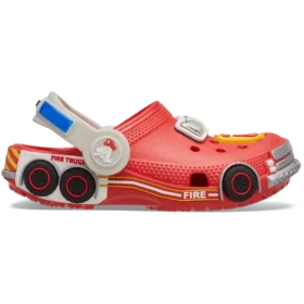 Sabot clasic pentru copii mici „Iam Fire Truck Lights” cu curea în spate