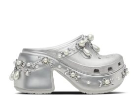 Sabot cu ținte Simone Rocha x Siren Clog „Argintiu metalizat”