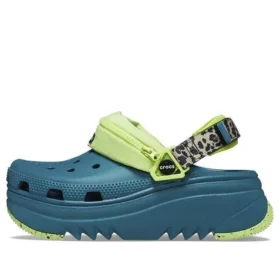 Sabot Hiker Xscape cu imprimeu animalier „Verde turcoaz”