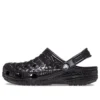 Saboti clasici din piele de crocodil metalizată „Negru”