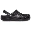 Saboti clasici din piele de crocodil metalizată „Negru”
