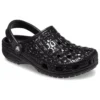 Saboti clasici din piele de crocodil metalizată „Negru”