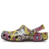 Saboti clasici retro cu imprimeu floral „Galben-roz”