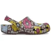 Saboti clasici retro cu imprimeu floral „Galben-roz”