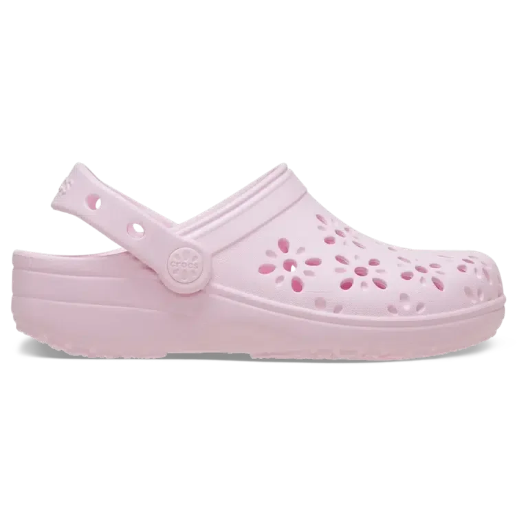 Sabotul clasic pentru copii cu decupaje florale Sabotul clasic pentru copii cu decupaje florale