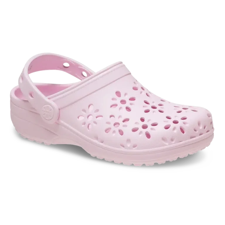 Sabotul clasic pentru copii cu decupaje florale Sabotul clasic pentru copii cu decupaje florale