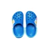 Sandale albastră de plajă cu toc plat pentru activități în aer liber, model „Funny Shark Small Crocs”