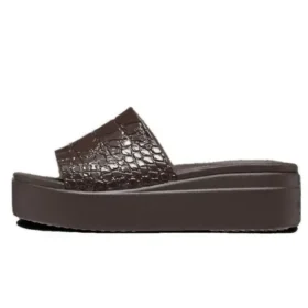Sandale Brooklyn Croco Shine Slide „Espresso”