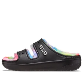 Sandale clasice Cozzzy vopsite prin pulverizare „Black Multi”