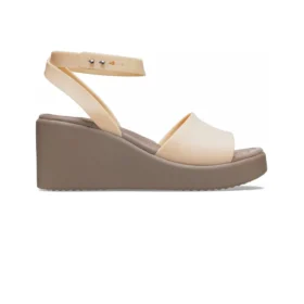 Sandale cu talpă înaltă și curea la gleznă Brooklyn „Cream White Brown”
