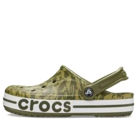Sandale unisex cu imprimeu camuflaj verde