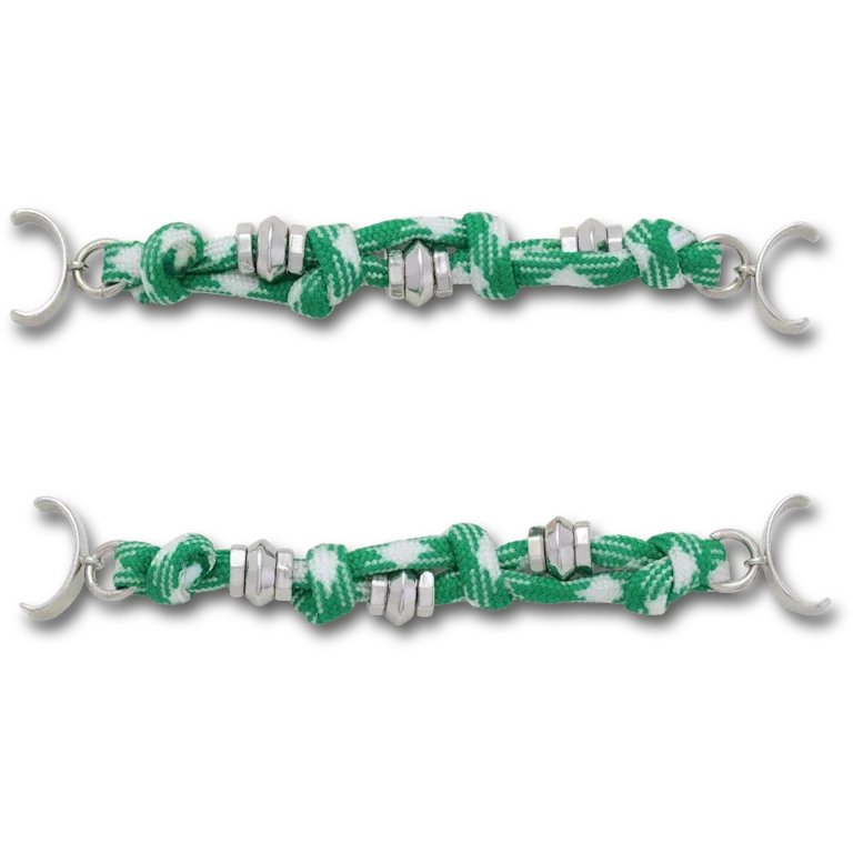 Set de 2 brelocuri Jibbitz cu lanț pentru sandale, cu cordon verde Set de 2 brelocuri Jibbitz cu lanț pentru sandale, cu cordon verde