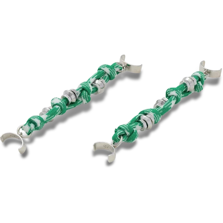 Set de 2 brelocuri Jibbitz cu lanț pentru sandale, cu cordon verde Set de 2 brelocuri Jibbitz cu lanț pentru sandale, cu cordon verde
