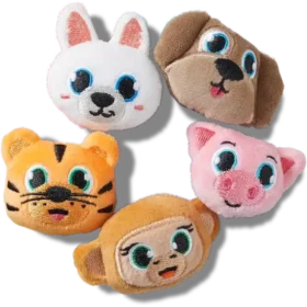 Set de 5 brelocuri Jibbitz cu animale pufoase
