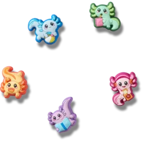 Set de 5 brelocuri Jibbitz™ cu axolotli mici
