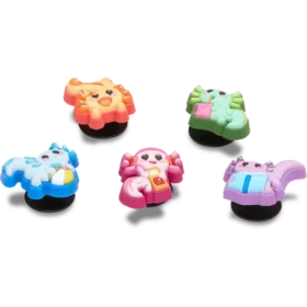 Set de 5 brelocuri Jibbitz™ cu axolotli mici