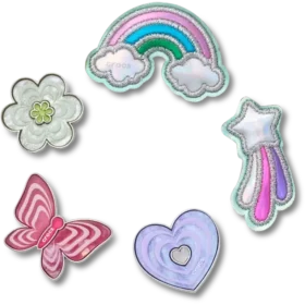 Set de 5 brelocuri Jibbitz™ cu icoane girly funky