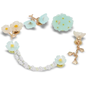 Set de 5 brelocuri Jibbitz cu motive florale delicate albastre