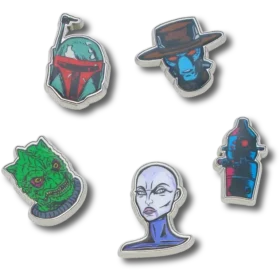 Set de 5 brelocuri Jibbitz cu personaje din Star Wars