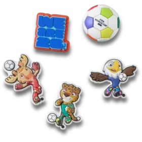 Set de 5 brelocuri Jibbitz™ „Fifa World Cup 26”