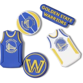 Set de 5 brelocuri Jibbitz™ NBA Golden State Warriors