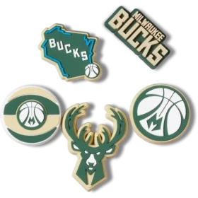 Set de 5 brelocuri Jibbitz™ NBA Milwaukee Bucks