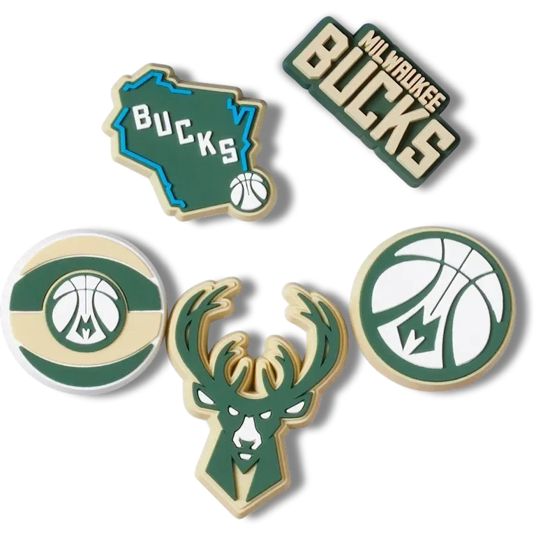 Set de 5 brelocuri Jibbitz™ NBA Milwaukee Bucks Set de 5 brelocuri Jibbitz™ NBA Milwaukee Bucks