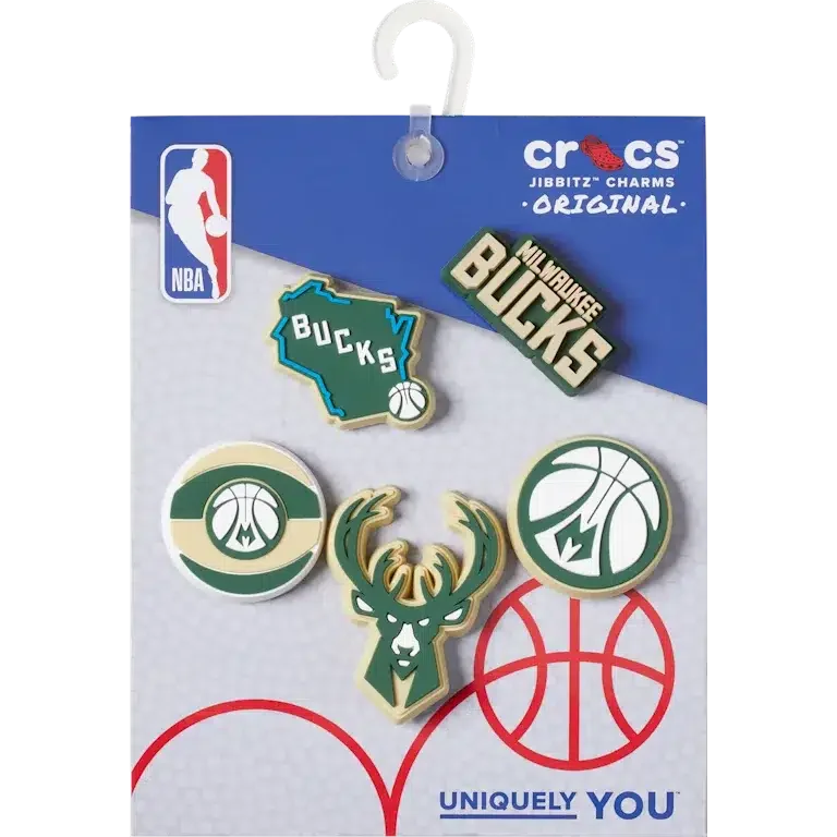 Set de 5 brelocuri Jibbitz™ NBA Milwaukee Bucks Set de 5 brelocuri Jibbitz™ NBA Milwaukee Bucks