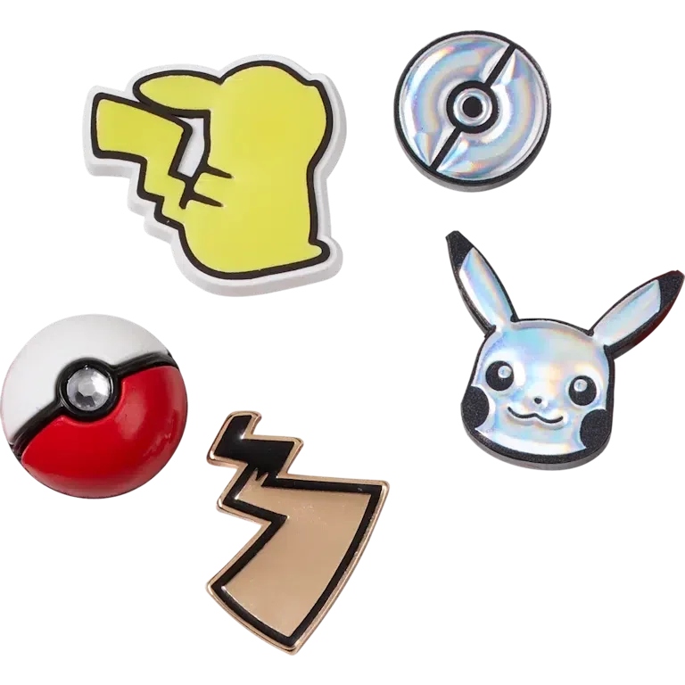 Set de 5 brelocuri Jibbitz™ pentru încălțăminte cu motiv Pokemon Set de 5 brelocuri Jibbitz™ pentru încălțăminte cu motiv Pokemon
