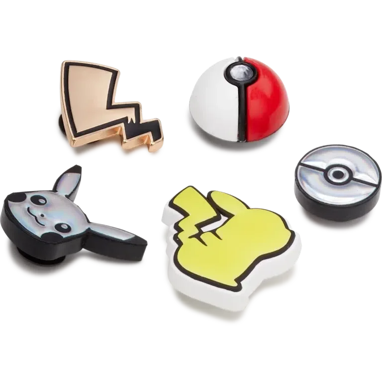 Set de 5 brelocuri Jibbitz™ pentru încălțăminte cu motiv Pokemon Set de 5 brelocuri Jibbitz™ pentru încălțăminte cu motiv Pokemon