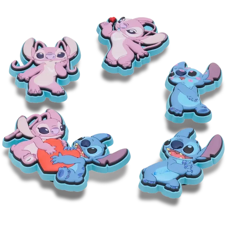 Set de 5 brelocuri Jibbitz™ pentru încălțăminte cu Stitch și Angel de la Disney Set de 5 brelocuri Jibbitz™ pentru încălțăminte cu Stitch și Angel de la Disney