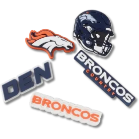 Set de 5 brelocuri Jibbitz™ pentru încălțăminte cu tema Denver Broncos din NFL