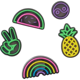 Set de 5 brelocuri Jibbitz pentru încălțăminte „Lights up Fun”