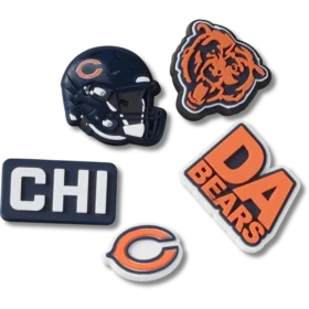 Set de 5 brelocuri Jibbitz pentru încălțăminte Nfl Chicago Bears