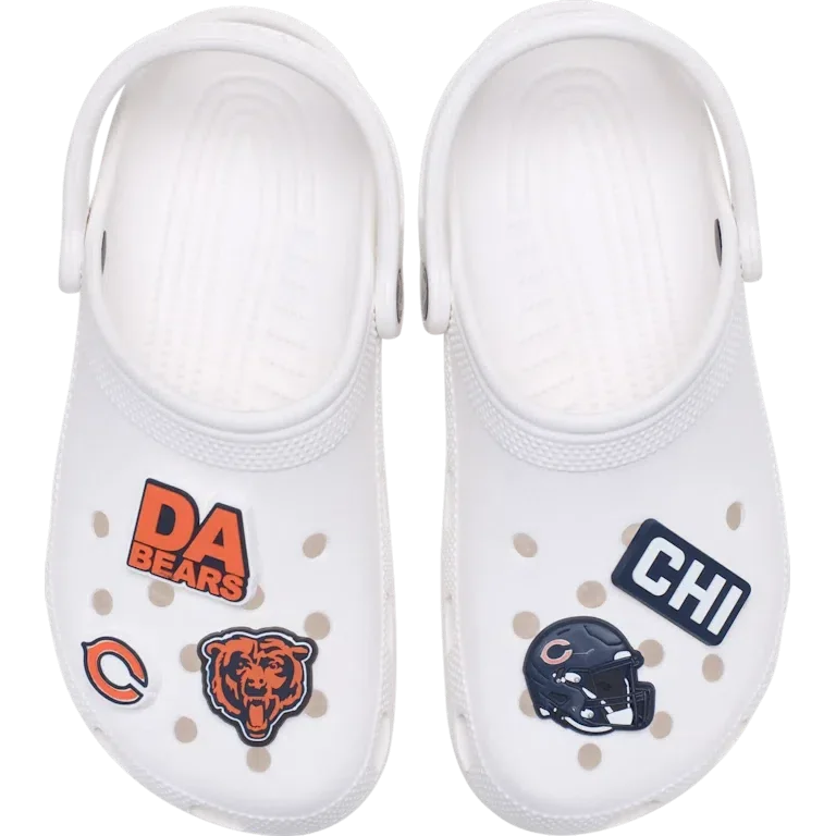Set de 5 brelocuri Jibbitz pentru încălțăminte Nfl Chicago Bears Set de 5 brelocuri Jibbitz pentru încălțăminte Nfl Chicago Bears