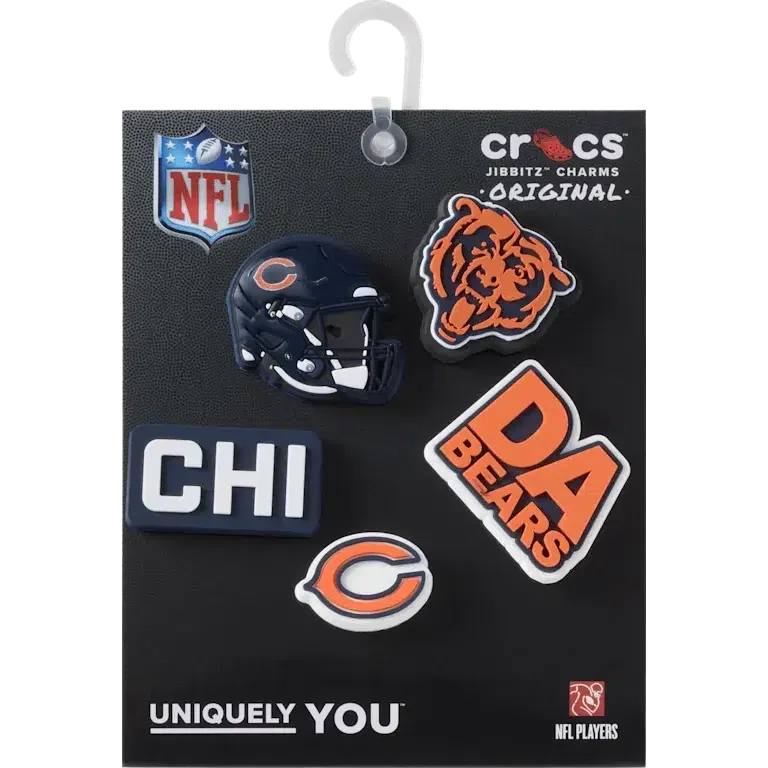 Set de 5 brelocuri Jibbitz pentru încălțăminte Nfl Chicago Bears Set de 5 brelocuri Jibbitz pentru încălțăminte Nfl Chicago Bears