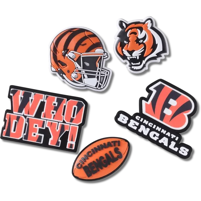 Set de 5 brelocuri Jibbitz™ pentru încălțăminte Nfl Cincinnati Bengals Set de 5 brelocuri Jibbitz™ pentru încălțăminte Nfl Cincinnati Bengals
