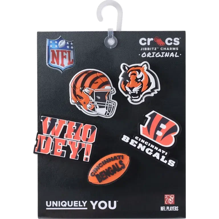 Set de 5 brelocuri Jibbitz™ pentru încălțăminte Nfl Cincinnati Bengals Set de 5 brelocuri Jibbitz™ pentru încălțăminte Nfl Cincinnati Bengals