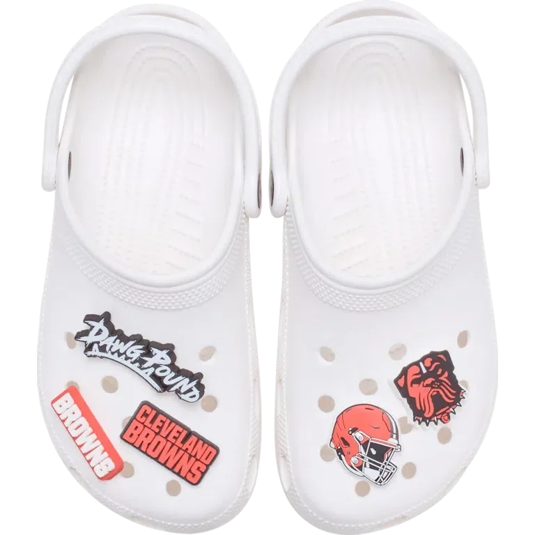 Set de 5 brelocuri Jibbitz pentru încălțăminte NFL Cleveland Browns Set de 5 brelocuri Jibbitz pentru încălțăminte NFL Cleveland Browns