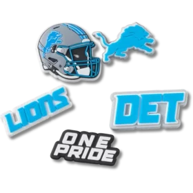 Set de 5 brelocuri Jibbitz pentru încălțăminte Nfl Detroit Lions