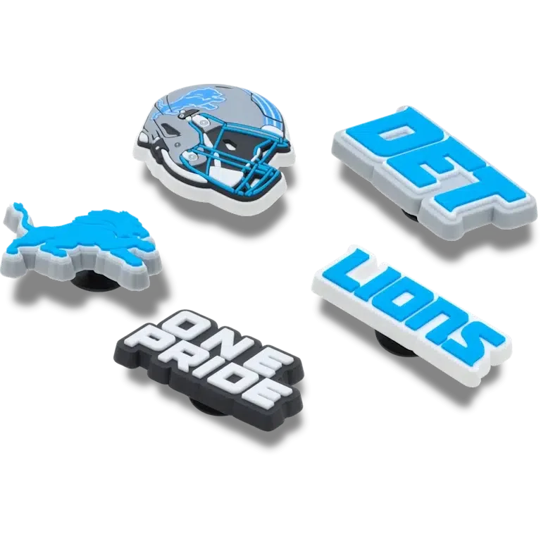 Set de 5 brelocuri Jibbitz pentru încălțăminte Nfl Detroit Lions Set de 5 brelocuri Jibbitz pentru încălțăminte Nfl Detroit Lions