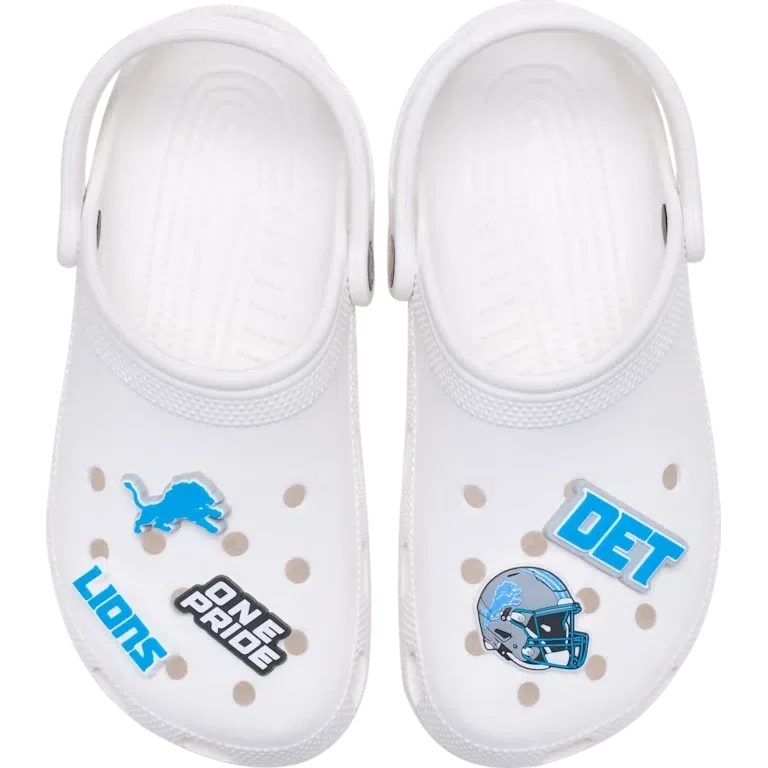 Set de 5 brelocuri Jibbitz pentru încălțăminte Nfl Detroit Lions Set de 5 brelocuri Jibbitz pentru încălțăminte Nfl Detroit Lions
